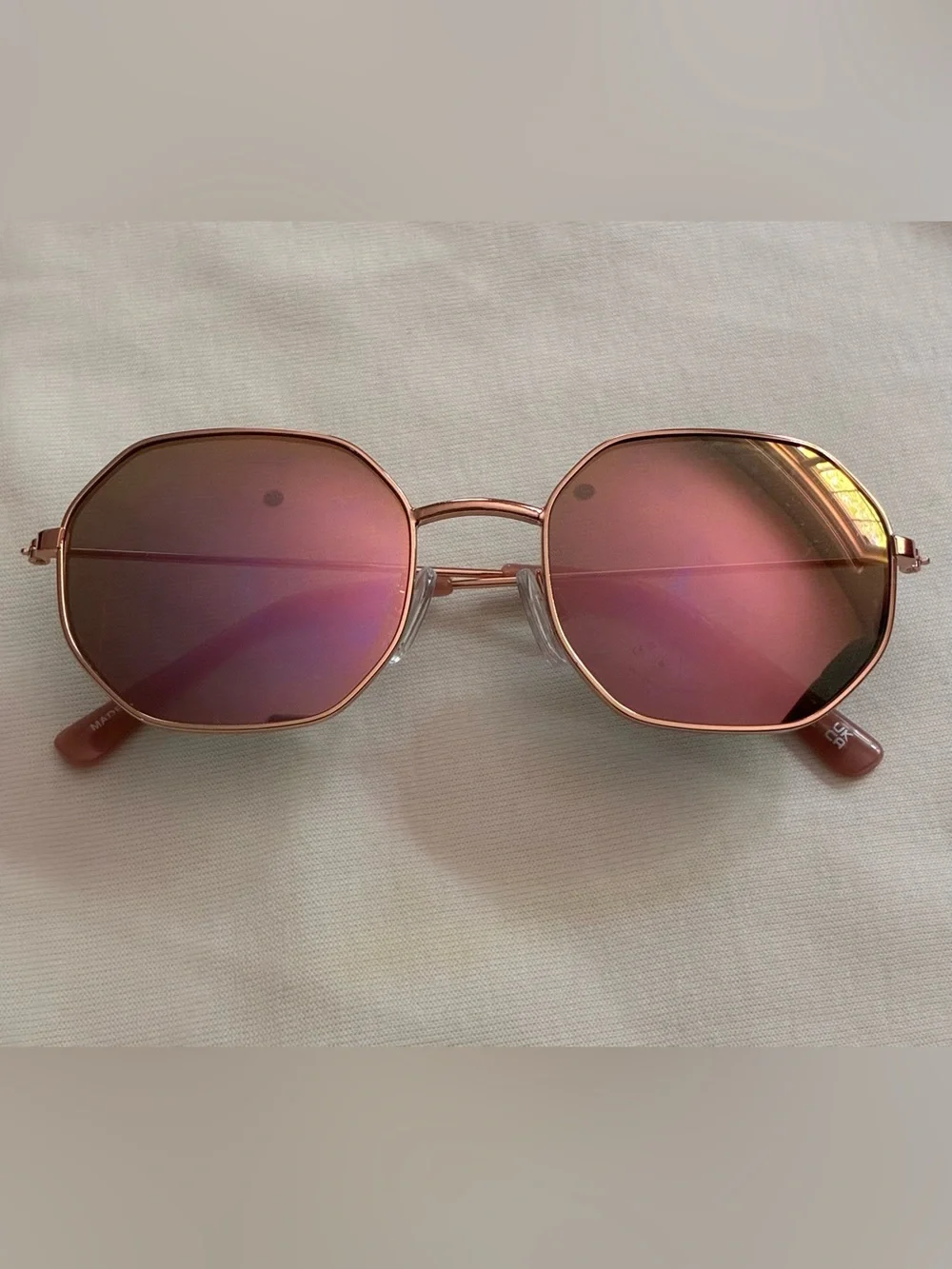NWOT. Zara Kids Geometric Gold Frame/Pink Mirror Lens Sunglasses.